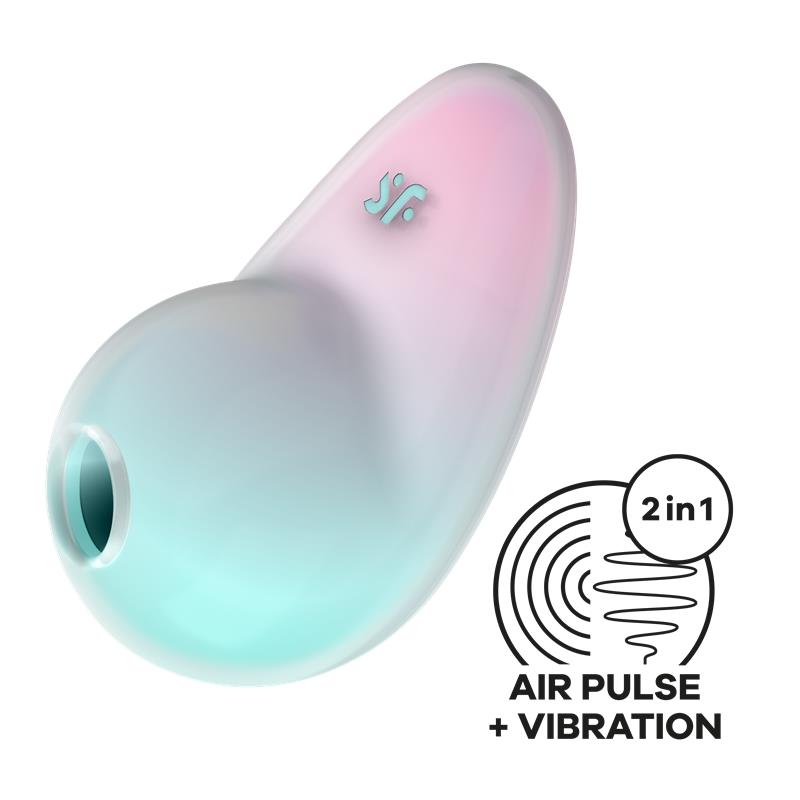 SATISFYER - PIXIE DUST CLITORIS SUCKER WITH VIBRATION MINT/PINK