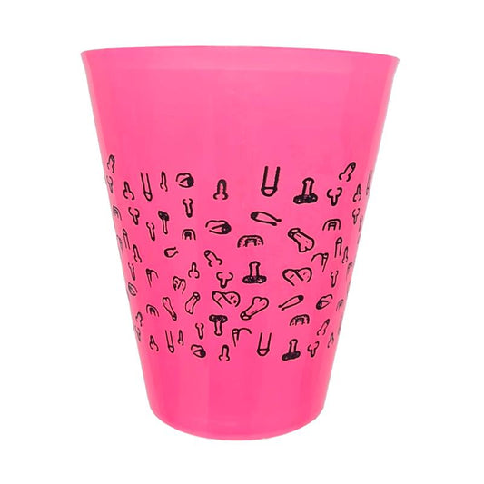 DIVERTY SEX - PLASTIC CUP WITH PENIS FUSCIA 500ML