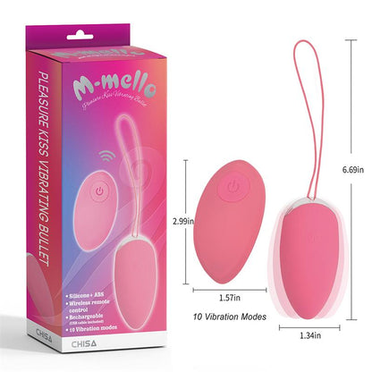CHISA - HUEVO VIBRADOR CON CONTROL REMOTO PLEASURE KISS ROSA