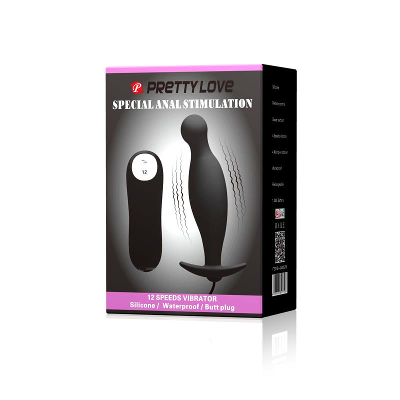 PRETTYLOVE - PLUG ANAL CON 12 PATRONES DE VIBRACIÓN