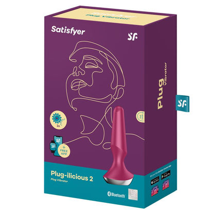 SATISFYER - PLUG-ILICIOUS 2 VIBRATING BUTT PLUG WITH SATISFYER CONNECT APP BERRY