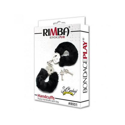 BONDAGE PLAY - POLICE CUFFS WITH BLACK FUR-ADJUSTABLE