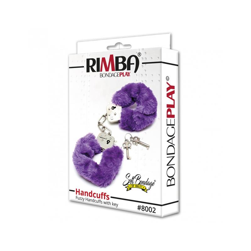 BONDAGE PLAY - POLICE CUFFS WITH PURPLE FUR-ADJUSTABLE