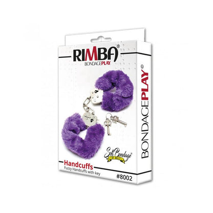 BONDAGE PLAY - POLICE CUFFS WITH PURPLE FUR-ADJUSTABLE