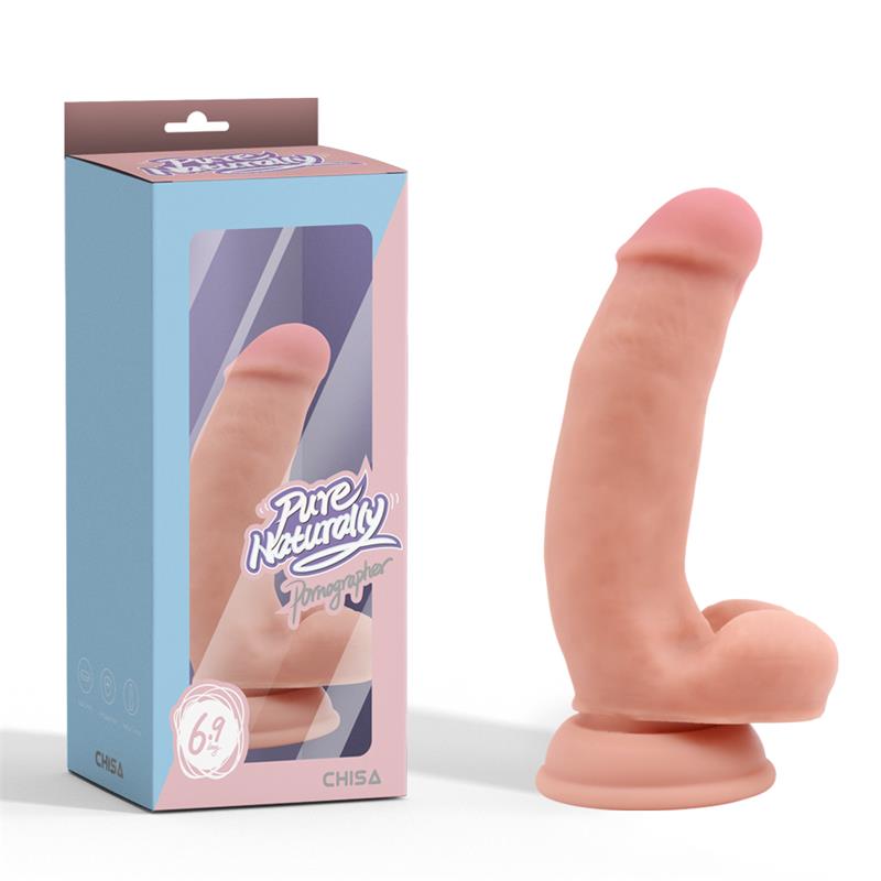 CHISA - PORNOGRAPHER LIQUID SILICONE DUAL-DENSITY REALISTIC DILDO 17.6 CM.