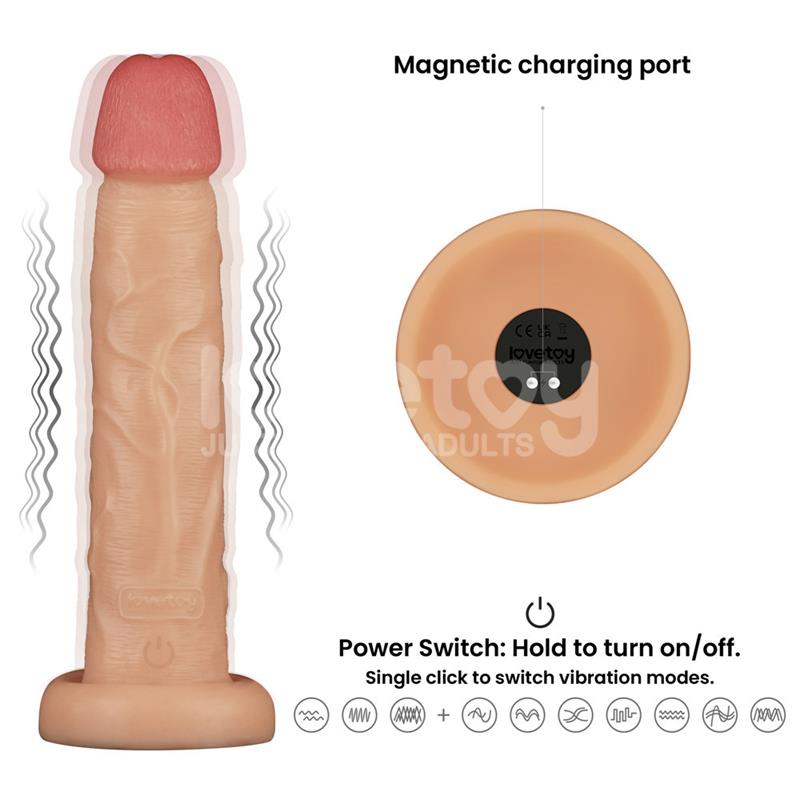 LOVETOY - POWER BASICS DILDO WITH VIBRATION 10