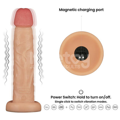 LOVETOY - POWER BASICS DILDO WITH VIBRATION 10
