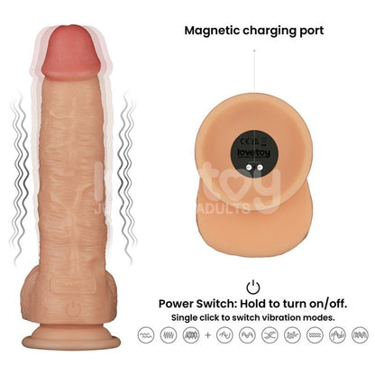 LOVETOY - POWER BASICS DILDO WITH VIBRATION 9.5
