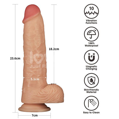 LOVETOY - POWER BASICS DILDO WITH VIBRATION 9.5