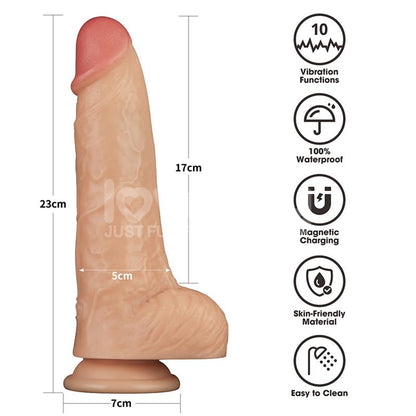 LOVETOY - POWER BASICS DILDO WITH VIBRATION 9