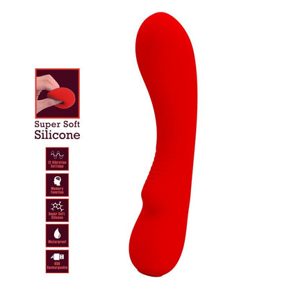PRETTYLOVE - PRESCOTT VIBRATOR USB SILICONE RED