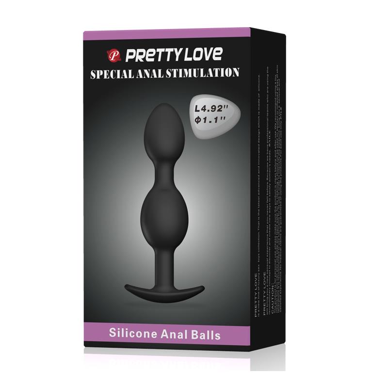 PRETTYLOVE - PRETTY LOVE SILICONE ANAL BALLS BLACK