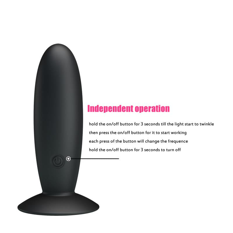 PRETTYLOVE - PRETTY LOVE VIBRATING BUTT PLUG ANAL BLACK