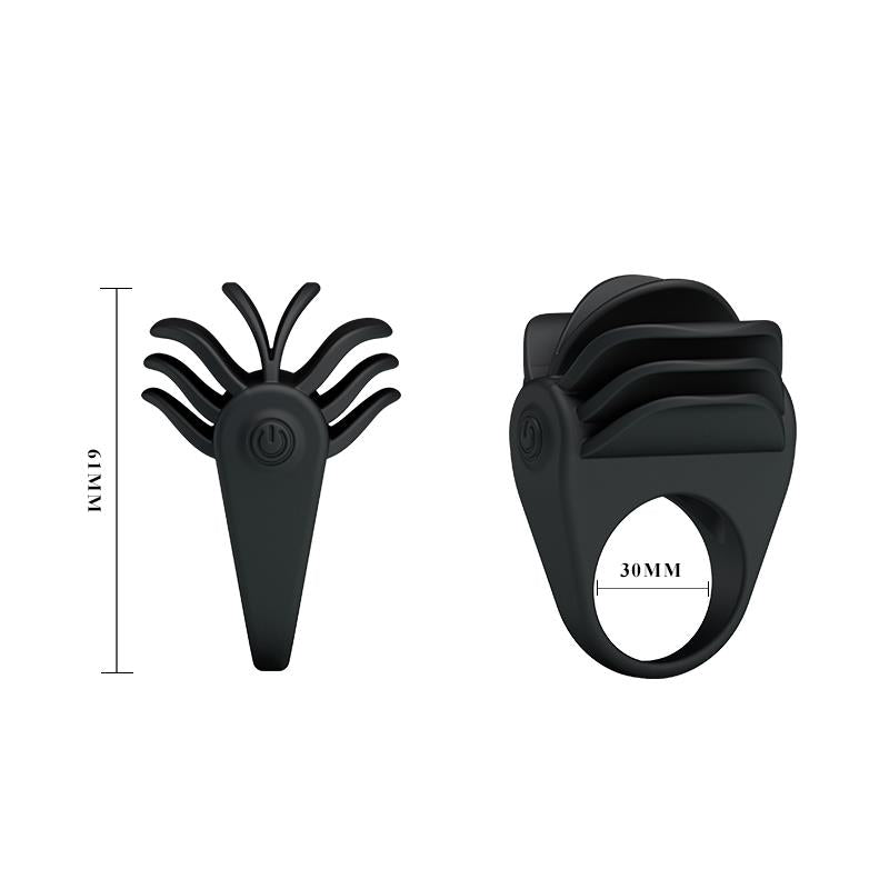 PRETTYLOVE - PRETTY LOVE VIBRATING COCK RING CHESTER BLACK