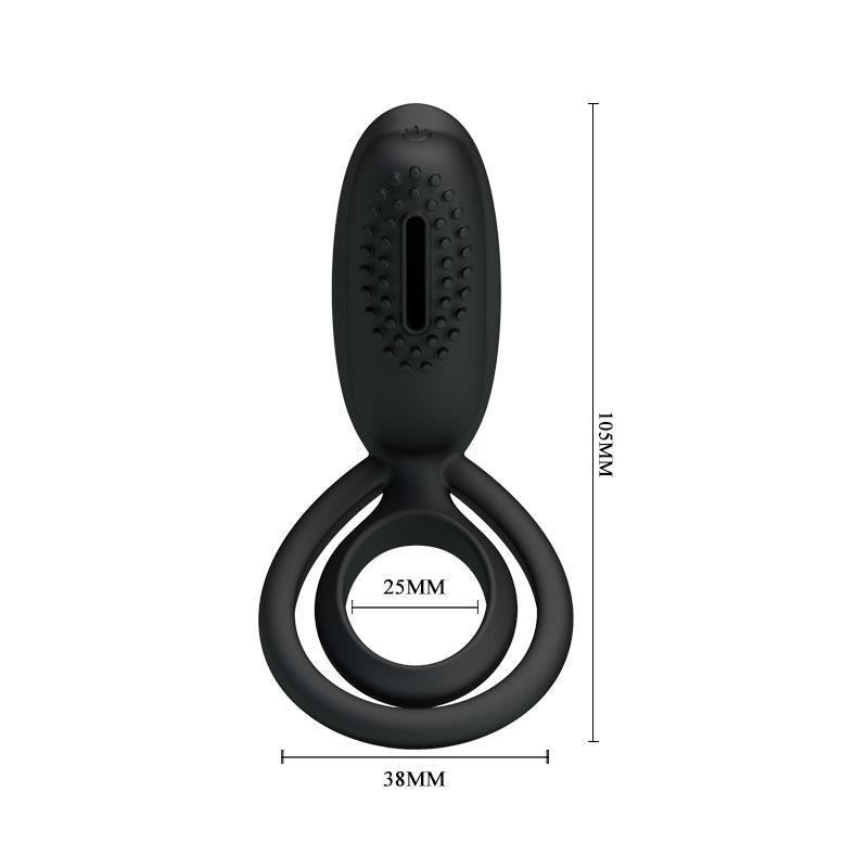 PRETTYLOVE - PRETTY LOVE VIBRATING COCK RING ESTHER BLACK