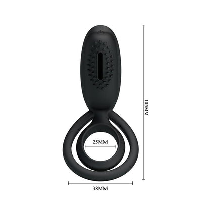 PRETTYLOVE - PRETTY LOVE VIBRATING COCK RING ESTHER BLACK