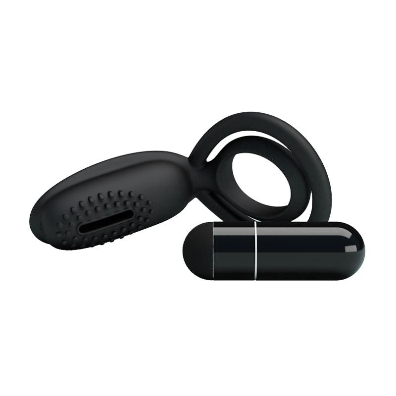 PRETTYLOVE - PRETTY LOVE VIBRATING COCK RING ESTHER BLACK