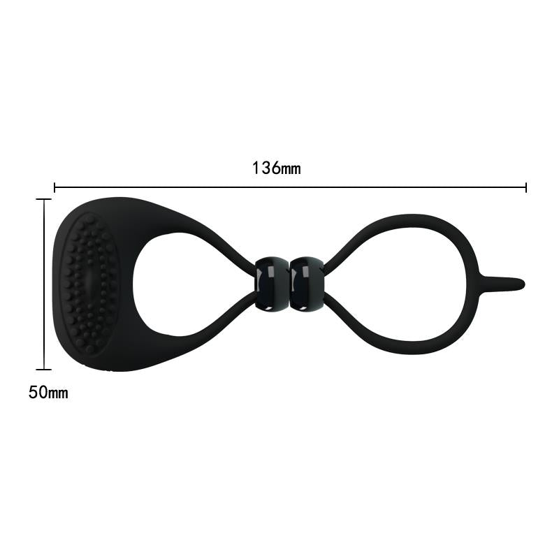 PRETTYLOVE - PRETTY LOVE VIBRATING COCK RING LOCKER BLACK