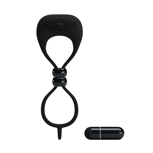 PRETTYLOVE - PRETTY LOVE VIBRATING COCK RING LOCKER BLACK