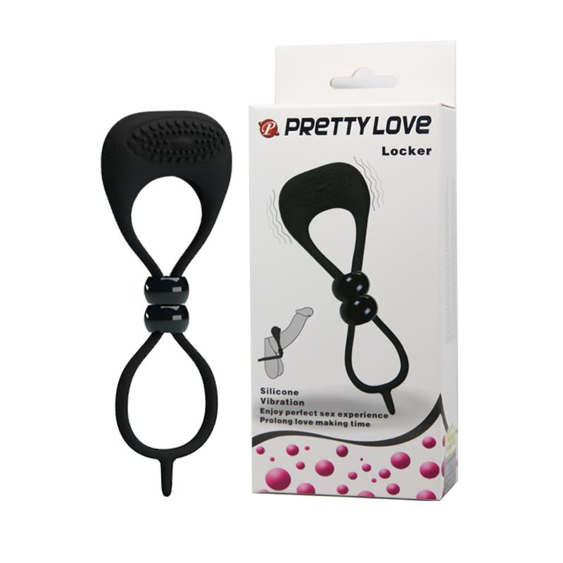 PRETTYLOVE - PRETTY LOVE VIBRATING COCK RING LOCKER BLACK