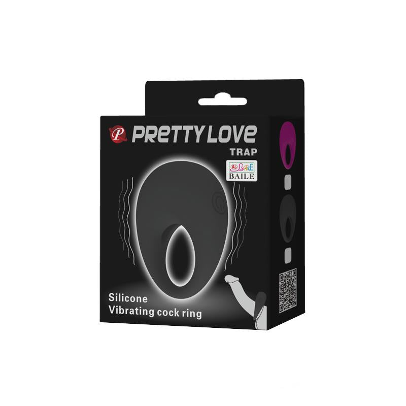 PRETTYLOVE - PRETTY LOVE VIBRATING COCK RING TRAP BLACK
