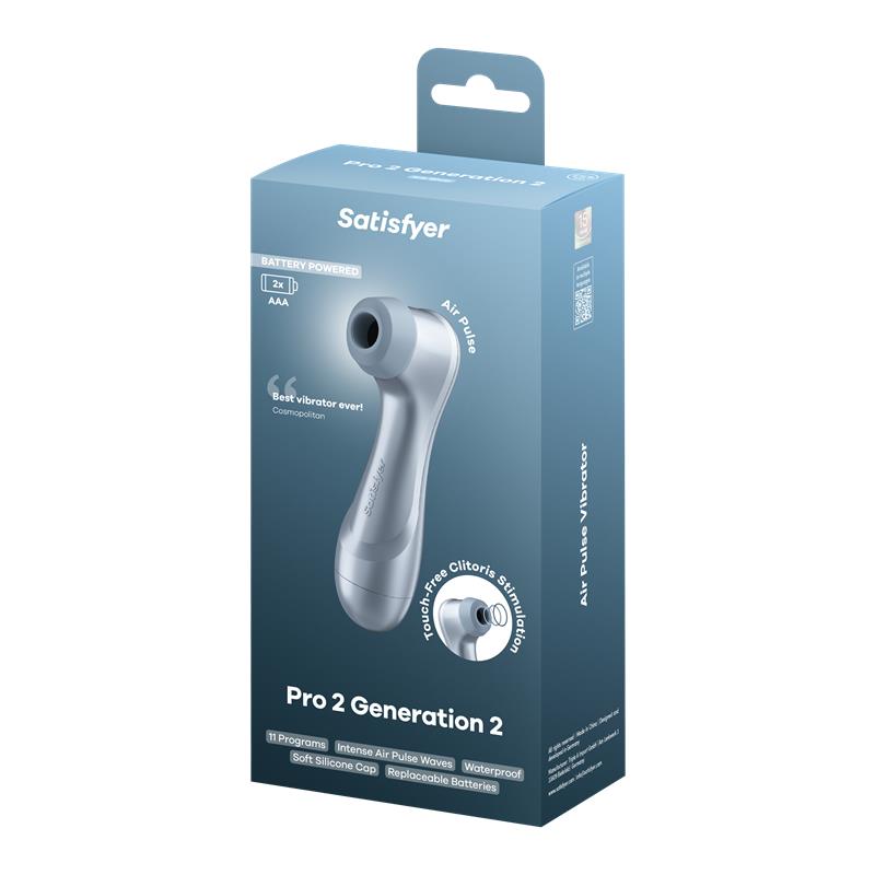 SATISFYER - PRO 2 GEN 2 CLITORIS SUCKER BATTERY SERIES ICE BLUE