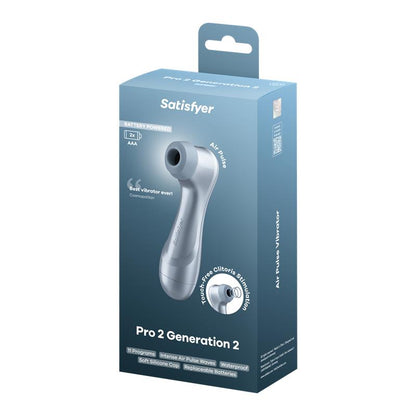 SATISFYER - PRO 2 GEN 2 CLITORIS SUCKER BATTERY SERIES ICE BLUE