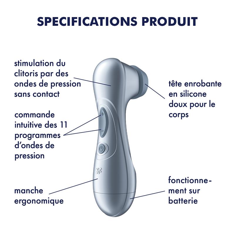 SATISFYER - PRO 2 GEN 2 CLITORIS SUCKER BATTERY SERIES ICE BLUE