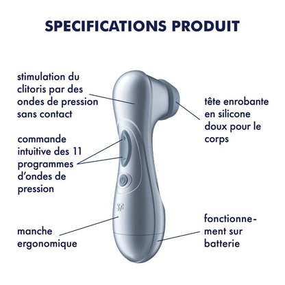 SATISFYER - PRO 2 GEN 2 CLITORIS SUCKER BATTERY SERIES ICE BLUE