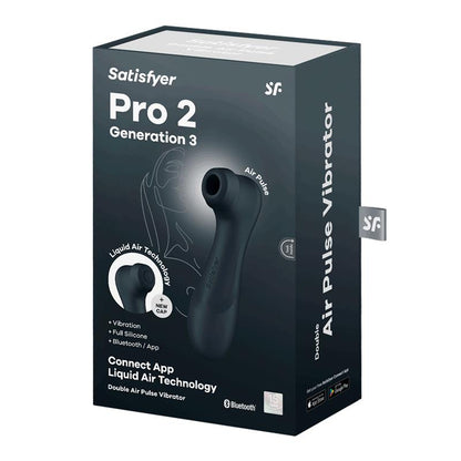 SATISFYER - PRO 2 GEN 3 TECNOLOGÍA DE AIRE LÍQUIDO, SUCCIÓN Y VIBRACIÓN, CONEXIÓN POR APP, NEGRO