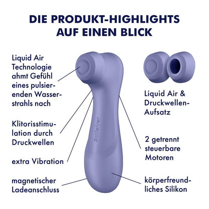 SATISFYER - PRO 2 GEN 3 LIQUID AIR TECHNOLOGY SUCTION AND VIBRATION LILAC