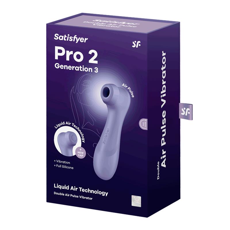 SATISFYER - PRO 2 GEN 3 LIQUID AIR TECHNOLOGY SUCTION AND VIBRATION LILAC