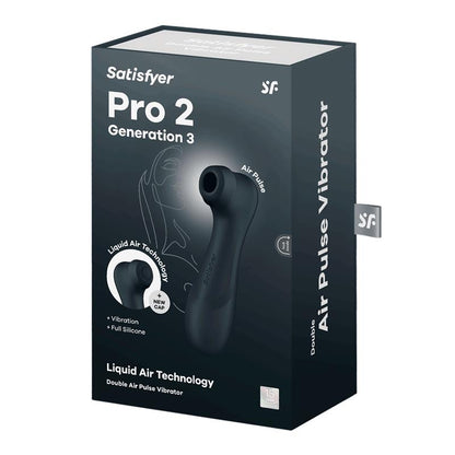 SATISFYER - PRO 2 GENER 3 LIQUID AIR TECHNOLOGY SUCTION AND VIBRATION BLACK