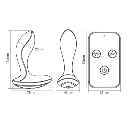 INTOYOU - PROSTATE MASSAGER WITH ELECTRIC SHOCK AND VIBRATION AND REMOTE CONTROL
