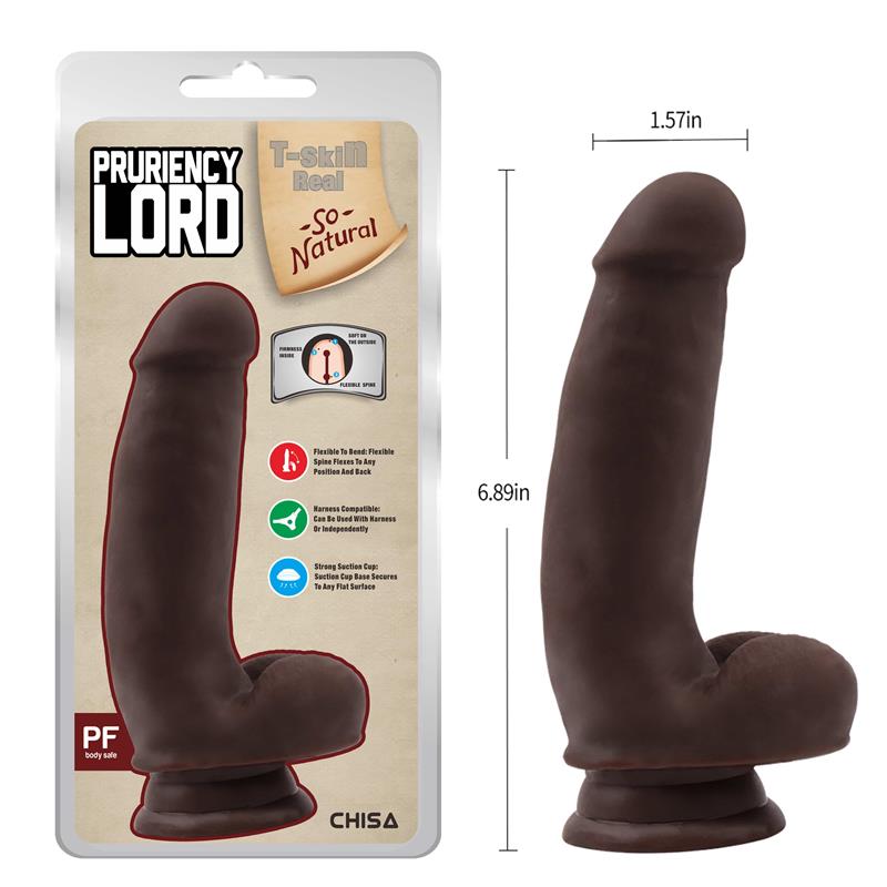 CHISA - DILDO DOUBLE DENSITÉ PRURIENCY LORD MARRON 17,5 CM