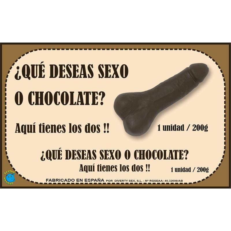 DIVERTY SEX - PURE CHOCOLATE BAR PENIS SHAPE 200 GR