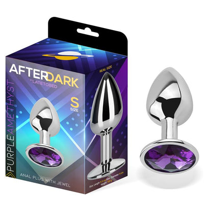 AFTERDARK - BUTT PLUG EN AMÉTHYSTE VIOLET AVEC BIJOU TAILLE S EN ALUMINIUM