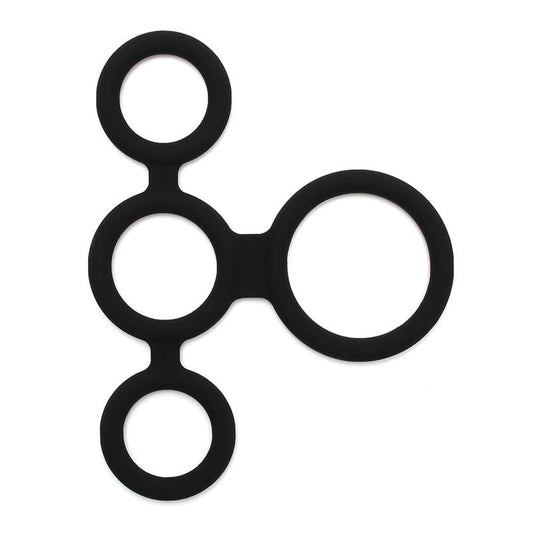 LATEX PLAY - QUATRO COCK RING AND BALL SPLITTER