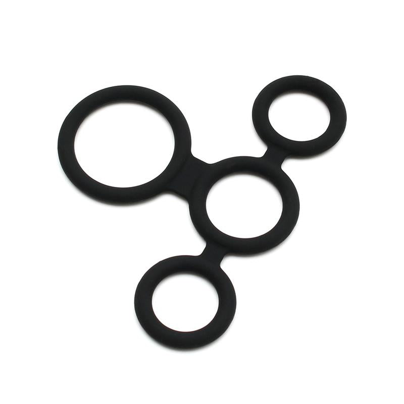 LATEX PLAY - QUATRO COCK RING AND BALL SPLITTER
