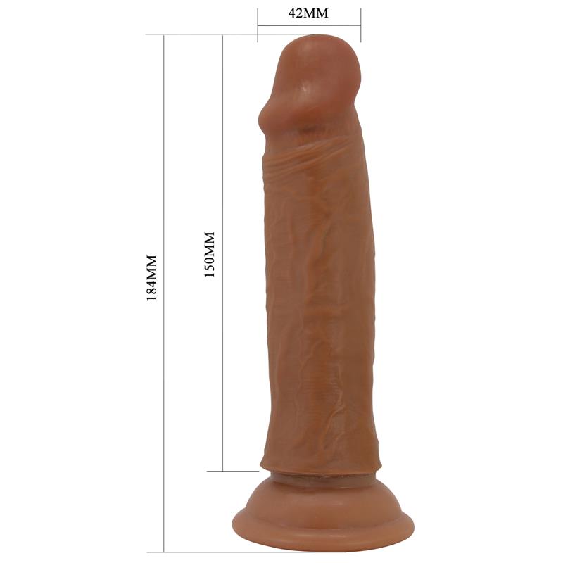 PRETTYLOVE - QUENTIN DILDO WITH SLIDING SKIN-RETRACTIL 18.4 CM