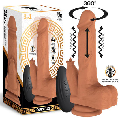CENTAURO - DILDO QUINTUS CON MOVIMIENTO DE EMBESTIDA, ONDULACIÓN Y 9 VIBRACIONES - 23 CM