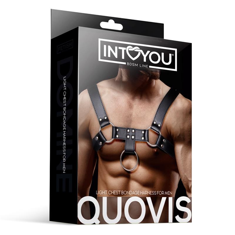 INTOYOU BDSM LINE - QUOVIS MALE CHEST BONDAGE HARNESS VEGAN LEATHER