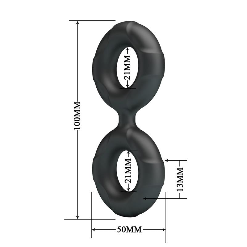 CRAZY BULL - RADWAN DOUBLE COCK RING SILICONE MOD 19