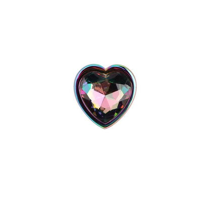 CHISA - RAINBOW EFFECT METAL BUTT PLUG WITH HEART JEWEL 2,7