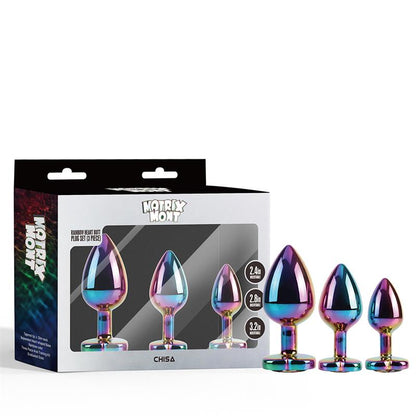 CHISA - RAINBOW HEART BUTT PLUG 3 PIECES SET