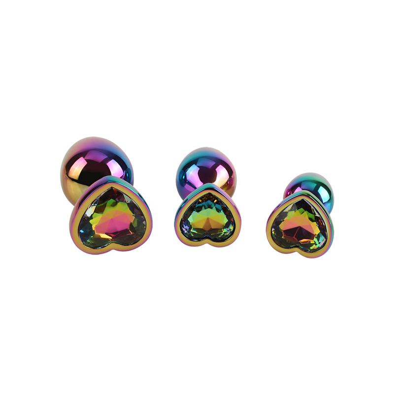 CHISA - RAINBOW HEART BUTT PLUG 3 PIECES SET