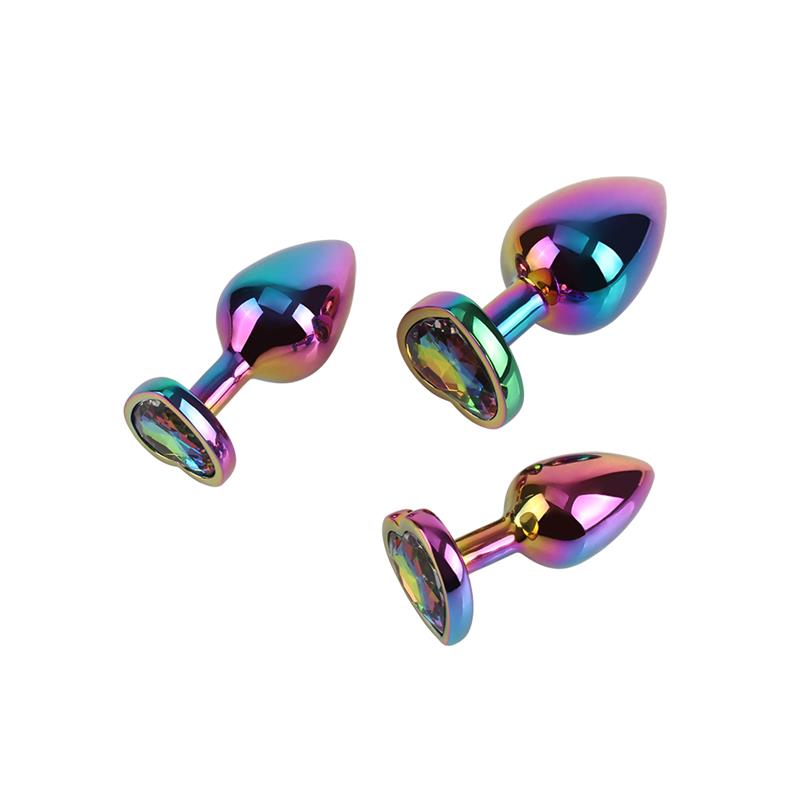 CHISA - RAINBOW HEART BUTT PLUG 3 PIECES SET