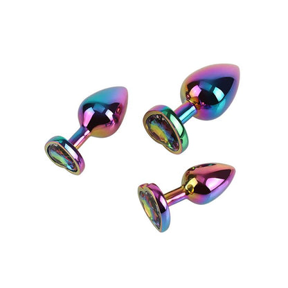 CHISA - RAINBOW HEART BUTT PLUG 3 PIECES SET