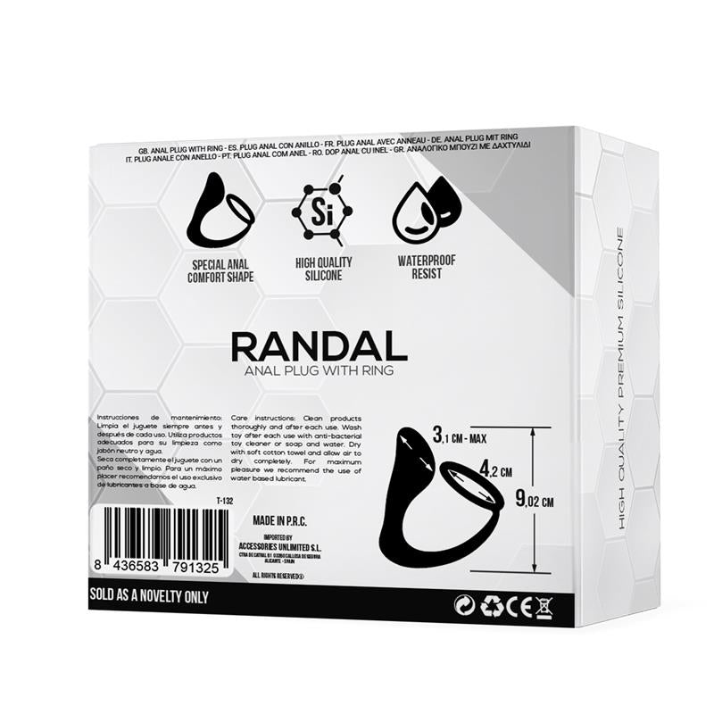 TARDENOCHE - RANDAL BUTT PLUG WITH PENIS RING SILICONE BLACK