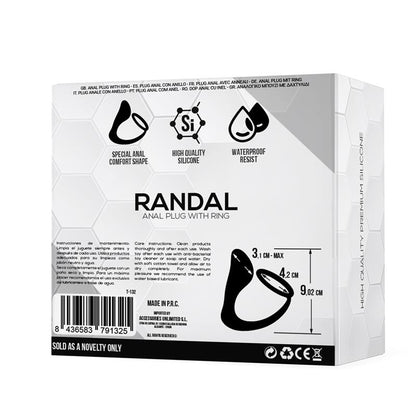 TARDENOCHE - RANDAL BUTT PLUG WITH PENIS RING SILICONE BLACK